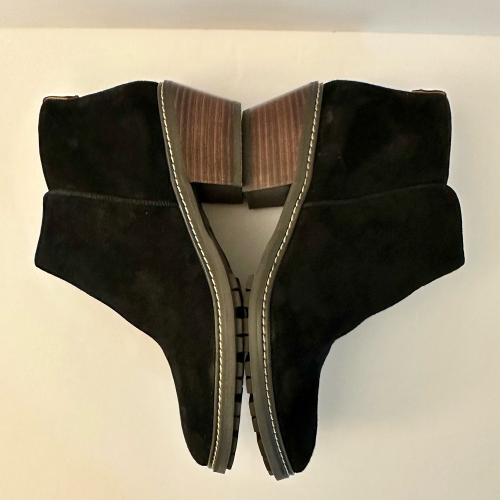 Sam Edelman Black Suede Ankle Boots with Zipper - Picture 2 of 8